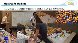 67Copyright©2016 NTT corp. All Rights Reserved.
Upstream Training
• コミュニティで共同作業を行うとはどういうことかを学ぶ！
67
 