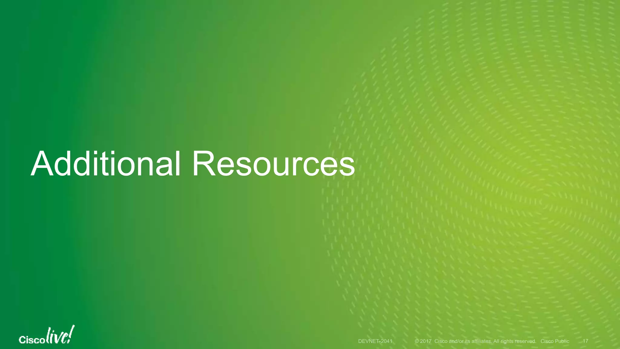 Additional Resources
 