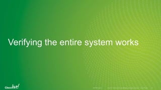 Verifying the entire system works
 