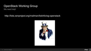 © 2014 Citrix. Confidential.19
OpenStack Working Group
We need help!
http://lists.xenproject.org/mailman/listinfo/wg-opens...