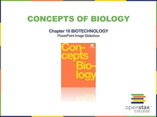 CONCEPTS OF BIOLOGY 
Chapter 10 BIOTECHNOLOGY 
PowerPoint Image Slideshow 
 