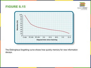 FIGURE 8.15
The Ebbinghaus forgetting curve shows how quickly memory for new information
decays.
 