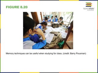 FIGURE 8.20
Memory techniques can be useful when studying for class. (credit: Barry Pousman)
 