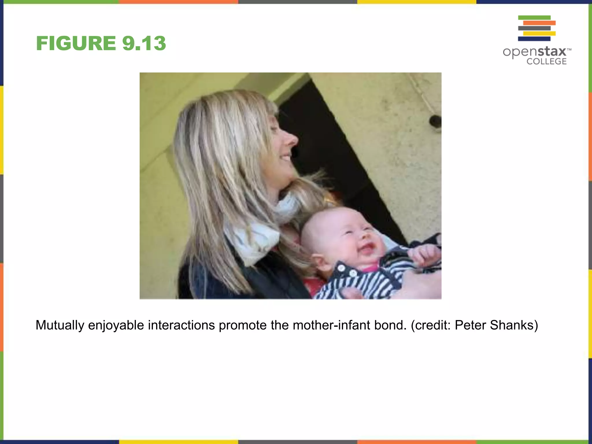 FIGURE 9.13
Mutually enjoyable interactions promote the mother-infant bond. (credit: Peter Shanks)
 