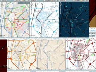 Mapnik renderer (tile.osm.org) tiles@home (osmarender) www.osm.org website map editing software PostgreSQL backend Planet dump , Planet diffs PostGIS OpenLayers (“slippy map”) Mapnik style- sheets API 0.6 Mapnik + mod_tile mod_tile cache osm2pgsql osmosis Potlatch JOSM import scripts Geodata GPX traces, photos & notes WMS services Yahoo! imagery map tiles etcetera etcetera [email_address] server MySQL [email_address] clients Merkaator etcetera XAPI Mapping parties (the fun stuff) 