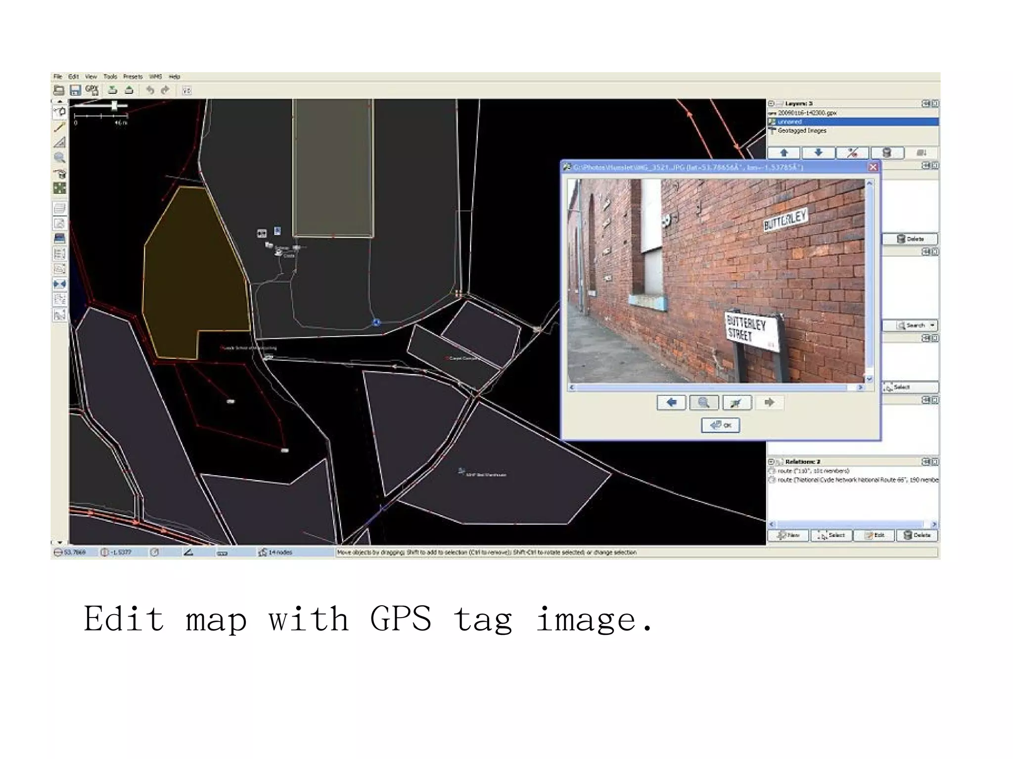 Edit map with GPS tag image.
 