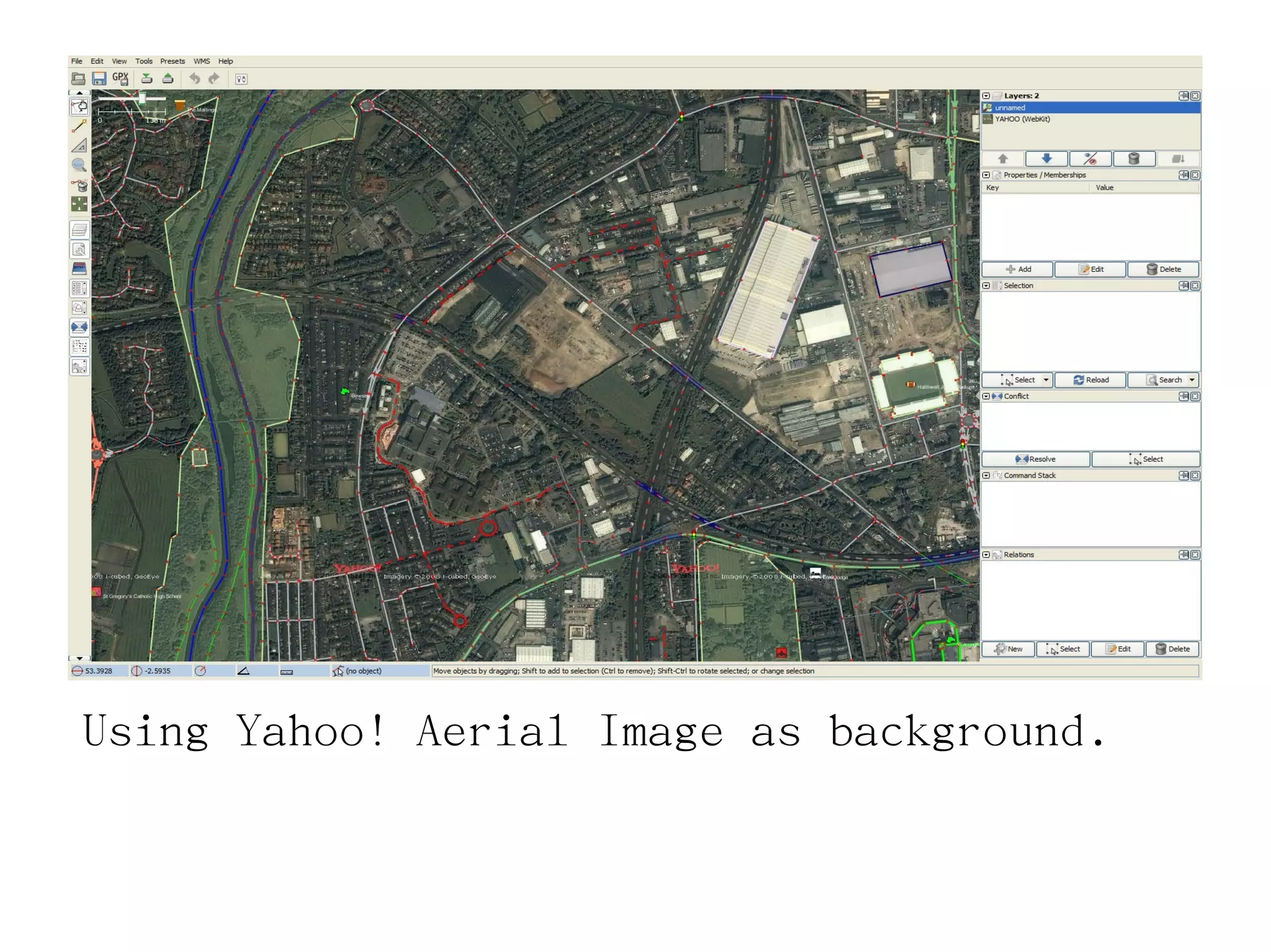 Using Yahoo! Aerial Image as background.
 