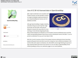 @napo
FOSS4GIS-IT 2020 Torino 18-22 febbraio 2020
OpenStreetMap in Italia: passato, presente e futuro (?)
 