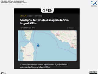 @napo
FOSS4GIS-IT 2020 Torino 18-22 febbraio 2020
OpenStreetMap in Italia: passato, presente e futuro (?)
 