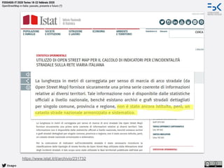 @napo
FOSS4GIS-IT 2020 Torino 18-22 febbraio 2020
OpenStreetMap in Italia: passato, presente e futuro (?)
https://www.istat.it/it/archivio/231732
 