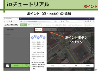 32
iDチュートリアル ポイント
ポイント（点・node）の 追加
ポイントボタン
クリック
 