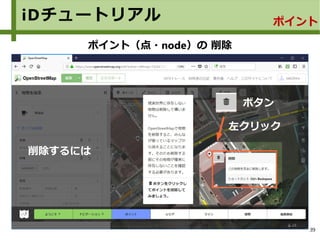 39
iDチュートリアル
ポイント（点・node）の 削除
左クリック
ポイント
削除するには
ボタン
 