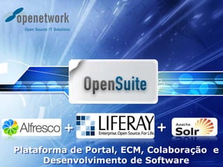 Plataforma de Portal, ECM, Colaboração e
Desenvolvimento de Software
+ +
 