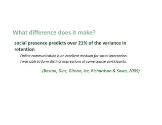 Karen Swan: Social presence in online learning: what’s the big deal? | PDF