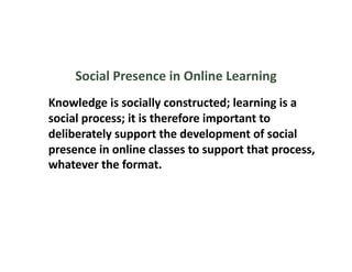 Karen Swan: Social presence in online learning: what’s the big deal? | PDF