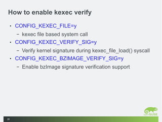 Signature verification of kernel module and kexec | ODP