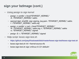 Kernel Sign Signature verification of kernel module and kexec | ODP