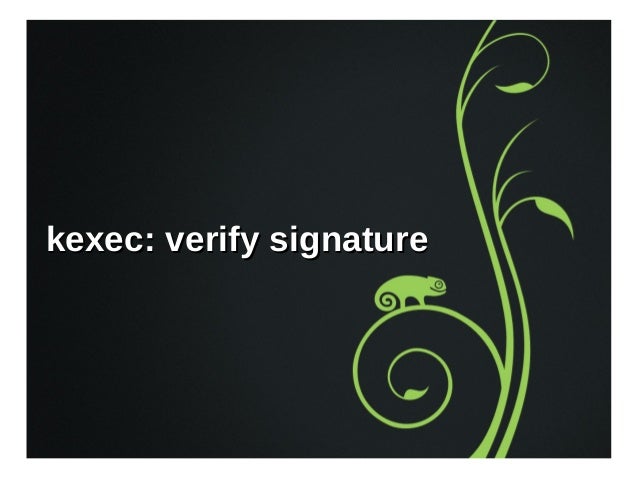 Signature verification of kernel module and kexec Signature verification of kernel module and kexec