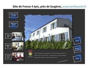 Gite de France 4 épis, près de Surgères, www.lavillacecile.fr