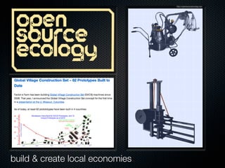 http://opensourceecology.org/




build & create local economies
 