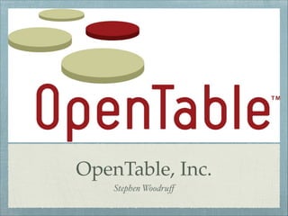 OpenTable, Inc.
Stephen Woodruﬀ

 