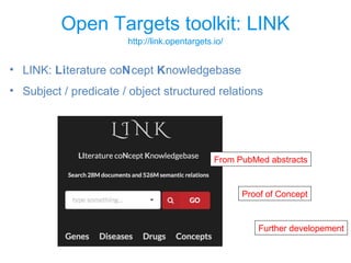 Open Targets, identifying targets for drug development in the treatment ...