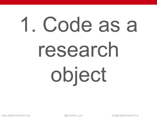 www.righttoresearch.org @mcarthur_joe Joe@righttoresearch.org
More here:
http://stm.sciencemag.org/content/5/181/181
ra50
 