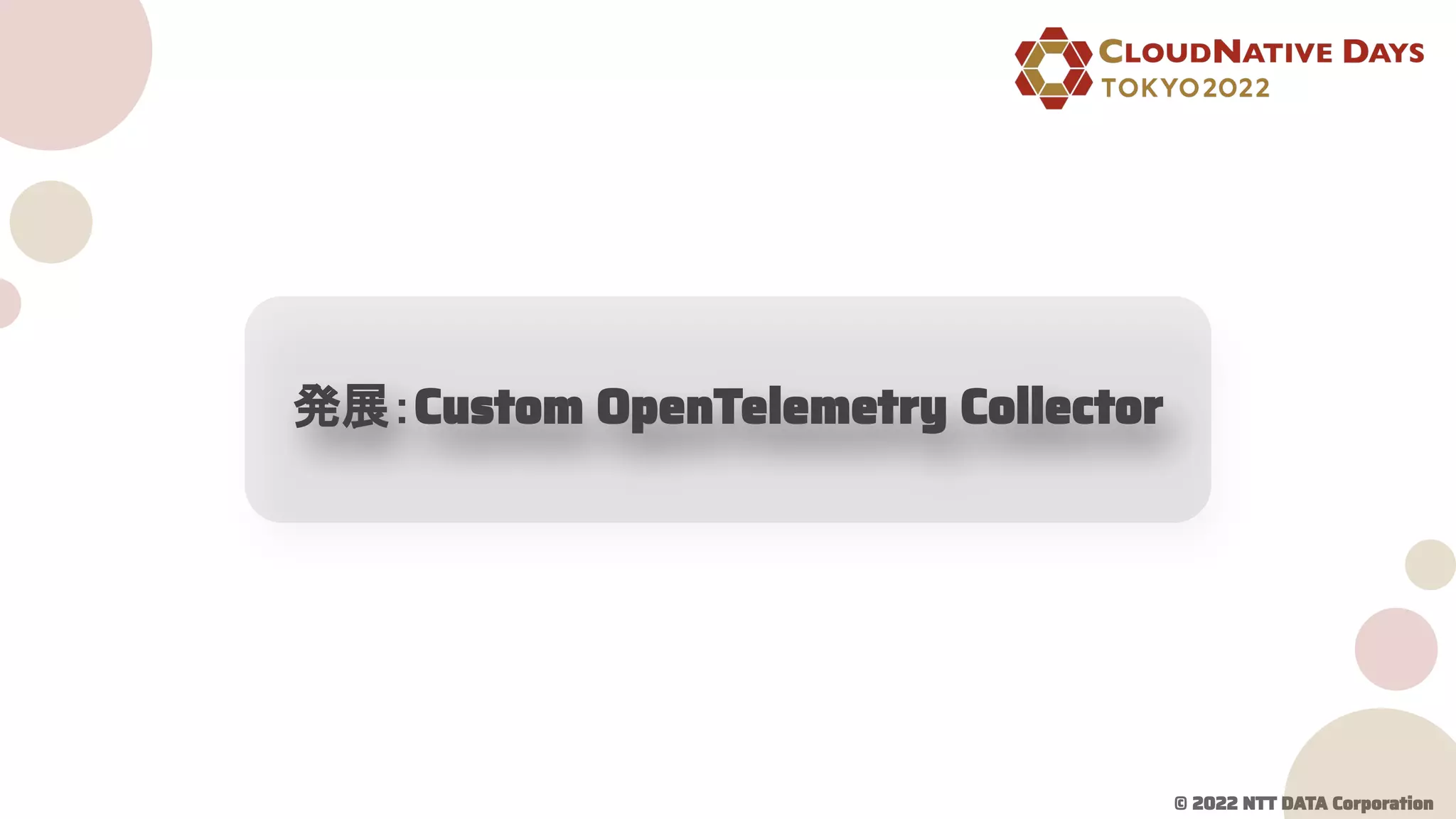 © 2022 NTT DATA Corporation
発展：Custom OpenTelemetry Collector
 
