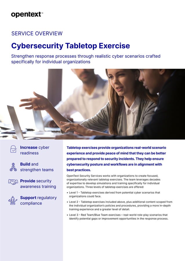 OpenText Cybersecurity Tabletop Exercise PDF