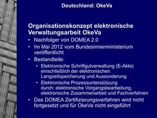 33
© PROJECT CONSULT Unternehmensberatung Dr. Ulrich Kampffmeyer GmbH 2011 / Autorenrecht: <Vorname Nachname> Mrz-15 / Quelle: PROJECT CONSULT 3
Elektronische Archivierung und elektronisches Records Management VSA Jahresversammlung 2012Dr. Ulrich Kampffmeyer
|||Solutions|Processes|
EIMProcesses:
“Process management is the
backbone of EIM providing control
and efficiency for the use of
information in the enterprise.
Information only has a value of its
own when its used in processes.”
Ulrich Kampffmeyer, EIM Update 2010
 