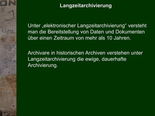 46
© PROJECT CONSULT Unternehmensberatung Dr. Ulrich Kampffmeyer GmbH 2011 / Autorenrecht: <Vorname Nachname> Mrz-15 / Quelle: PROJECT CONSULT 3
Elektronische Archivierung und elektronisches Records Management VSA Jahresversammlung 2012Dr. Ulrich Kampffmeyer
|||Solutions|Security|||||||
EIMSecurity:
“Managing Information
professionally is protecting
information, securing the availibility,
and improving the quality .”
Ulrich Kampffmeyer, Document Related Technologies, 2003
 