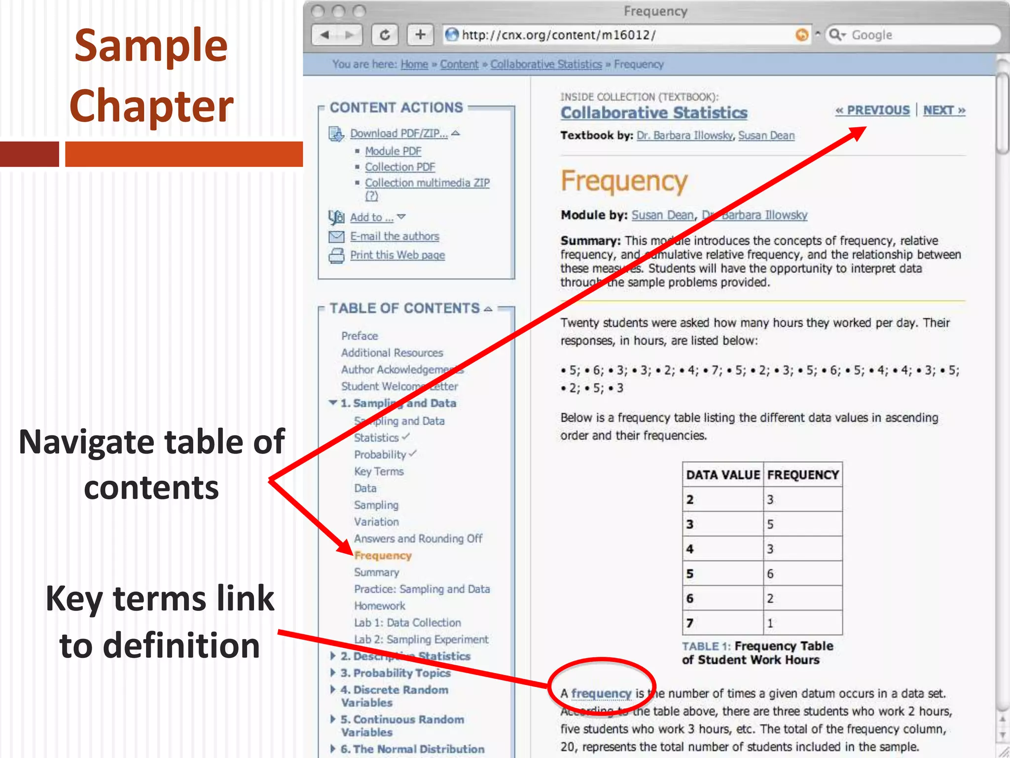 Sample
Chapter
Navigate table of
contents
Key terms link
to definition
 