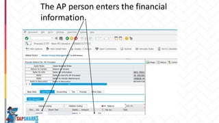The AP person enters the financial
information.
 