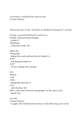 Open the EmergencyProcedures-02.docx start file. If the do.docx