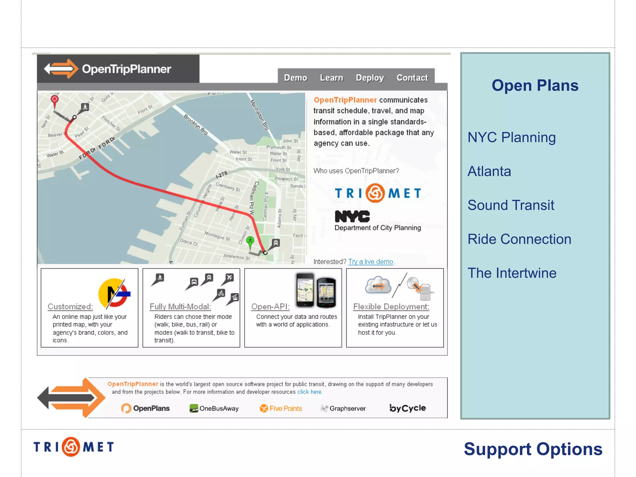 Open Plans


NYC Planning

Atlanta

Sound Transit

Ride Connection

The Intertwine




Support Options
 