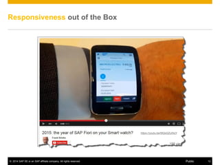 © 2014 SAP SE or an SAP affiliate company. All rights reserved. 13Public
…and now fast-forward to SAP Fiori
 