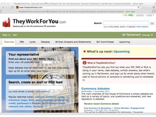  something about transparency and gov data
 