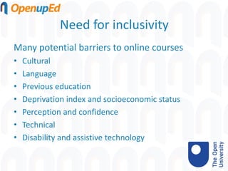 Mooc Design Addressing Inclusion And Accessibility In Open Online Mooc Design Addressing Inclusion And Accessibility In Open Online