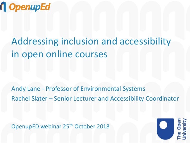 Mooc Design Addressing Inclusion And Accessibility In Open Online Co Mooc Design Addressing Inclusion And Accessibility In Open Online Co