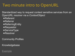 ÖpenÜRL: Introducing the Ümlaut, an OpenURL Middleware Layer | PPTX