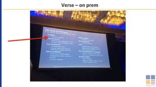 Verse	–	on	prem	
 