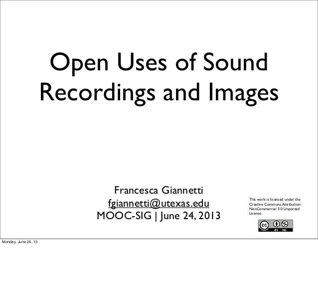 Open uses of sound recordings and images