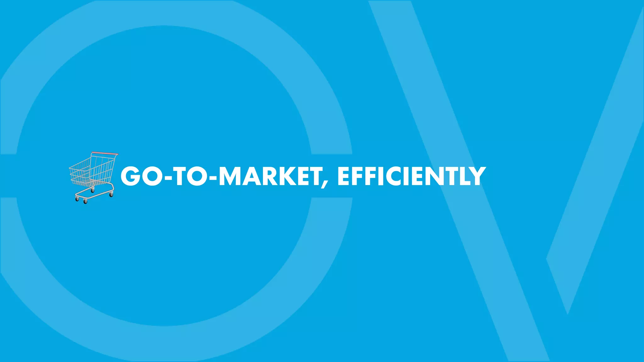 GO-TO-MARKET, EFFICIENTLY
 
