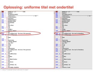Oplossing: uniforme titel met ondertitel  