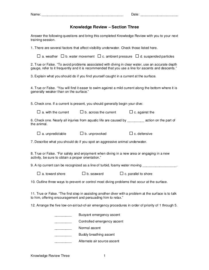 divemaster final exam b divemaster final exam b