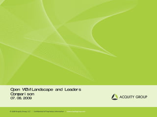 Open WCM Landscape and Leaders Comparison 07.08.2009 