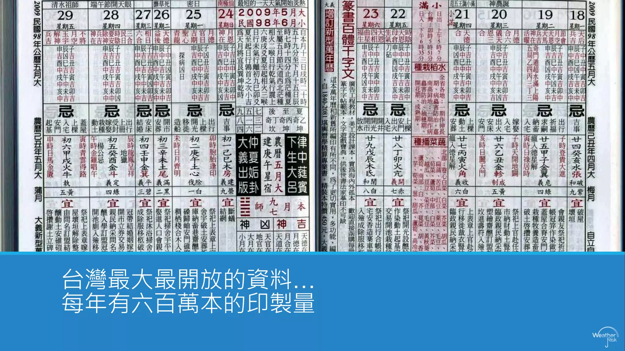 台灣最大最開放的資料… 每年有六百萬本的印製量  