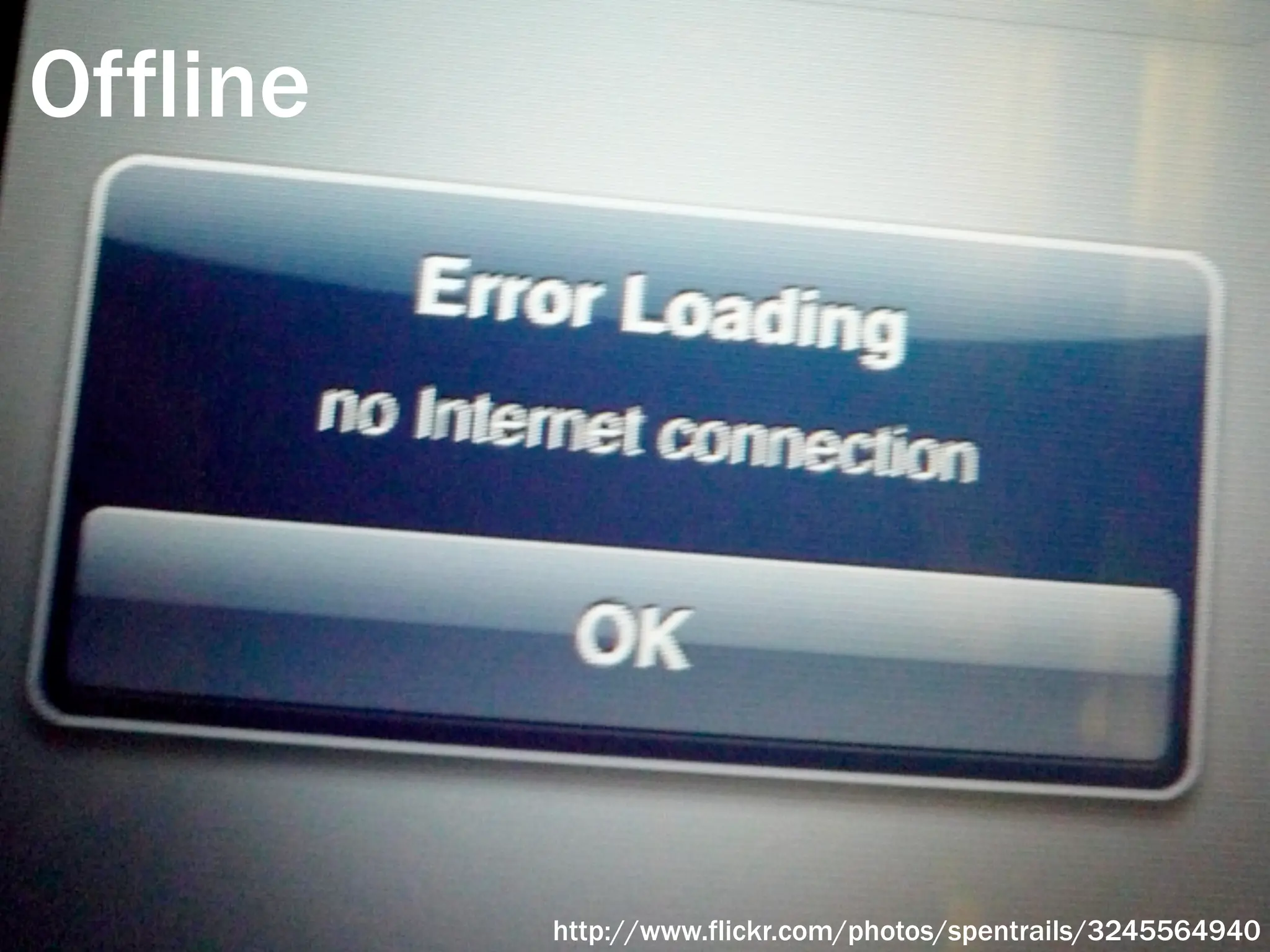 Offline




          http://www.flickr.com/photos/spentrails/3245564940
 