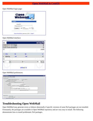 Open web mail setup | PDF