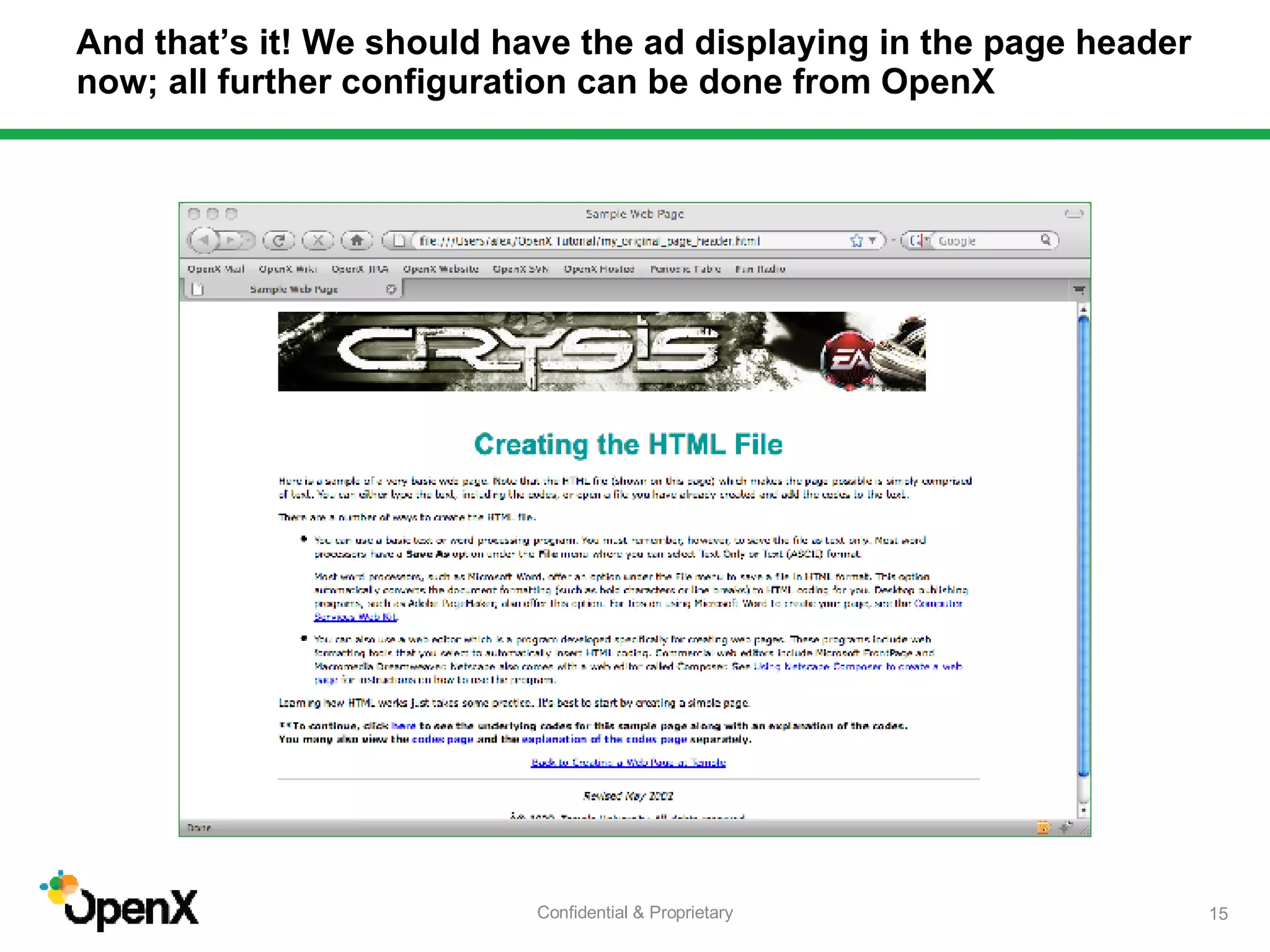 Openx Net OpenX Ad Serving Tutorial (Slides from OpenX New York 2008) | PPT